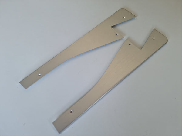 Porsche 356 Aluminium door hinge cover pair 64453133100 and 64453133200