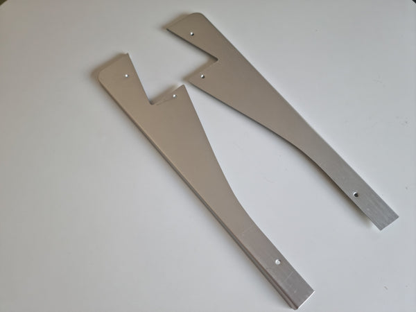 Porsche 356 Aluminium door hinge cover pair 64453133100 and 64453133200