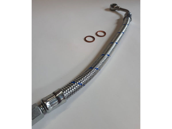 Porsche 356 Pre A Inlet oil line period correct Blue chrome-plated braid