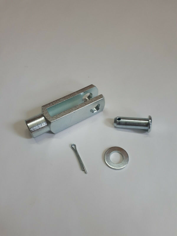 Clevis, Long type with pin fork end M10 Steel Zinc