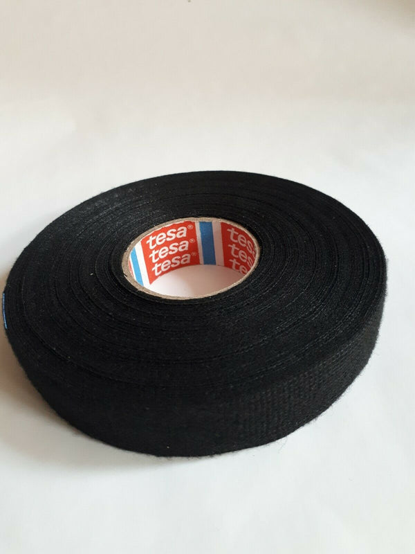 TESA 19mm x 25m Black fleece cloth electrical, wiring tape 51608