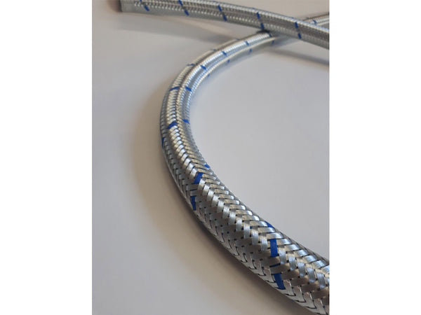 Porsche 356 Carrera Quad cam 15mm oil line period blue braided