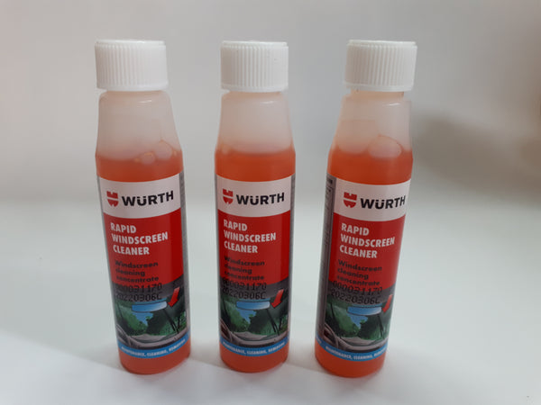 3 X Wurth Premium Rapid Windscreen Cleaner 32mL