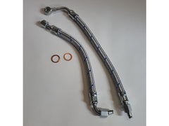 Porsche 356 Pre A Inlet and Outlet oil line kit period correct Blue chrome braid