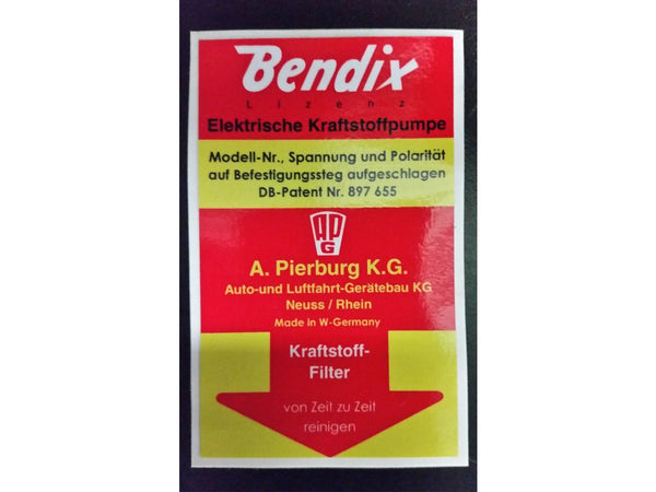 Bendix fuel pump sticker High Quality